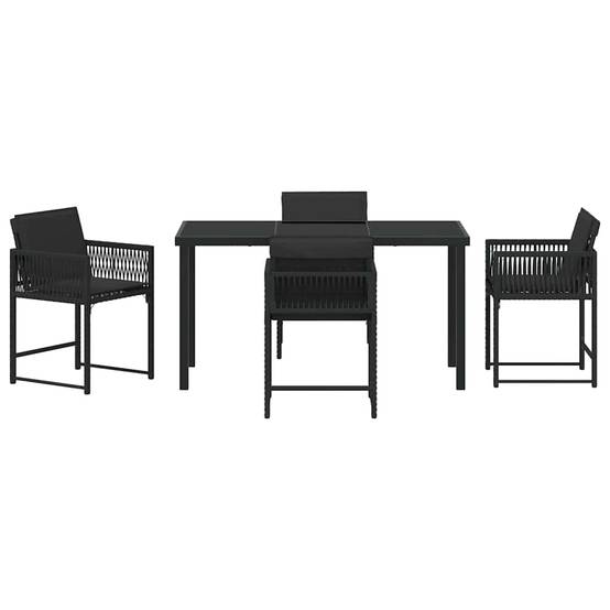 ComfortXL - Table et chaises de jardin pour 4 personnes en polyrotin tressé et verre Noir – ComfortXL Outdoor Living - Image 7