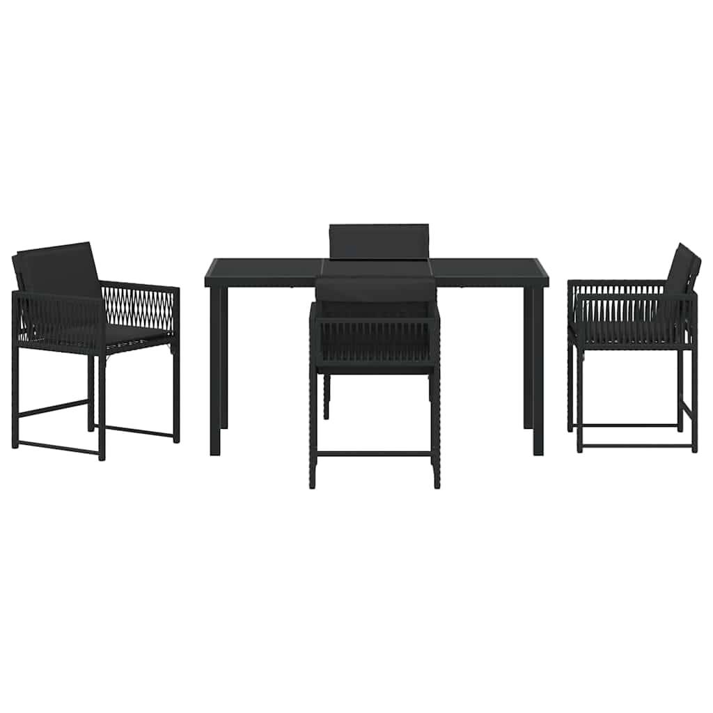 ComfortXL - Table et chaises de jardin pour 4 personnes en polyrotin tressé et verre Noir – ComfortXL Outdoor Living - Image 7