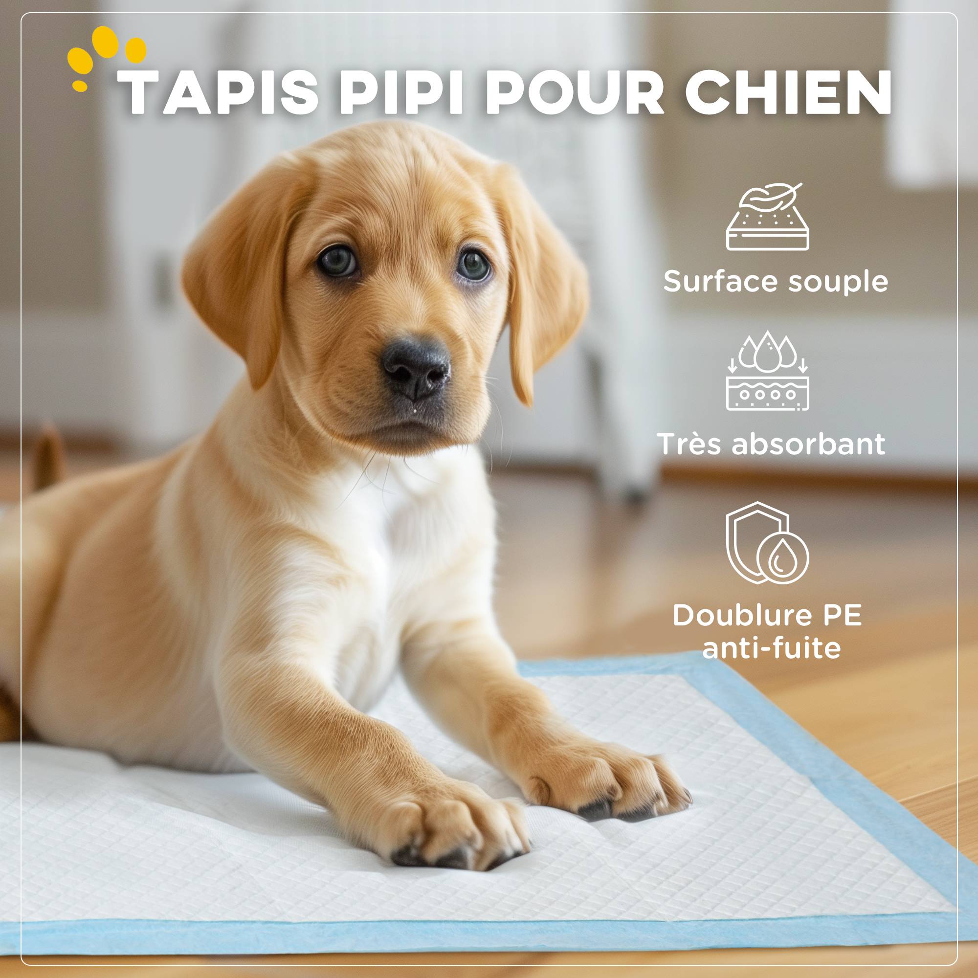 Sans Marque - Lot de 80 tapis d'entraînement pour chien, étanche, 6 couches avec surface à séchage rapide, protection, 60 x 60 cm - Image 6