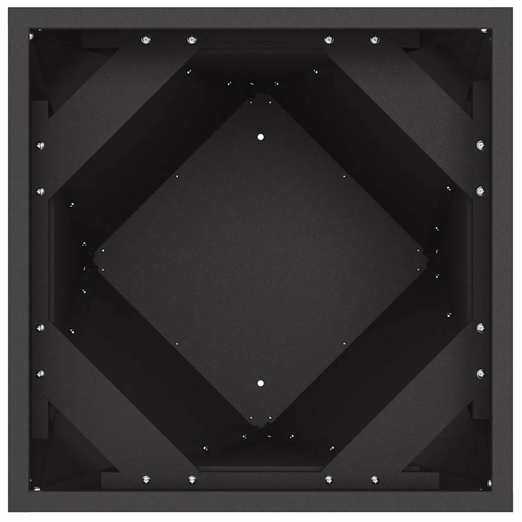 Jardinière rectangulaire design moderne extérieur 40 x 40 x 75 cm finition chic en acier noir - Image 3