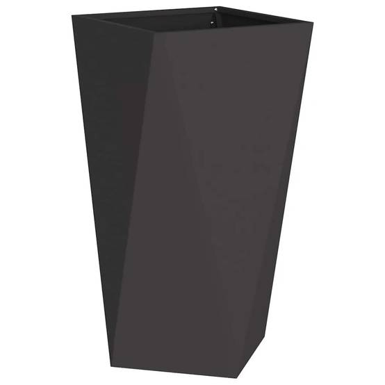 Jardinière rectangulaire design moderne extérieur 40 x 40 x 75 cm finition chic en acier noir - Image 1