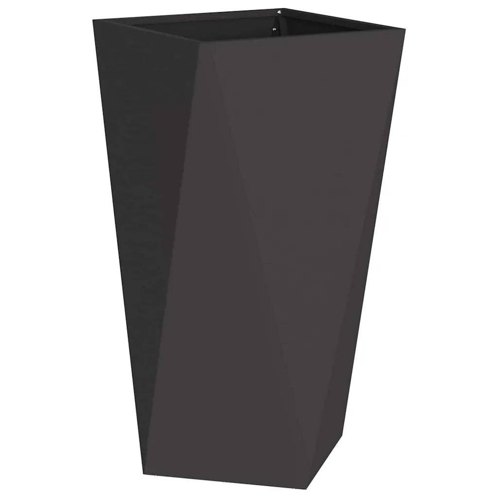 Jardinière rectangulaire design moderne extérieur 40 x 40 x 75 cm finition chic en acier noir - Image 1