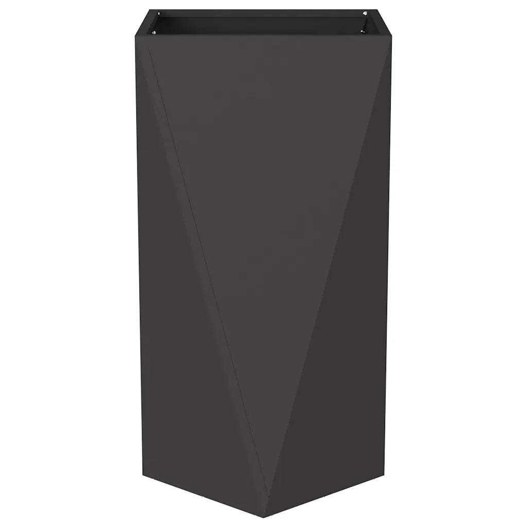 Jardinière rectangulaire design moderne extérieur 40 x 40 x 75 cm finition chic en acier noir - Image 2