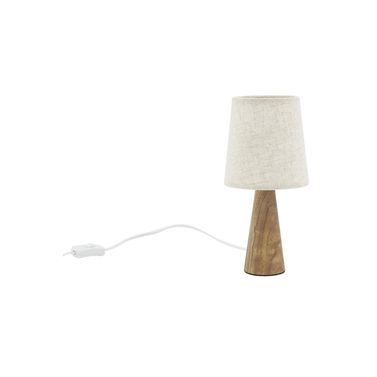 Aubry Gaspard - Mini lampe à pied en paulownia et abat-jour écru - Image 1