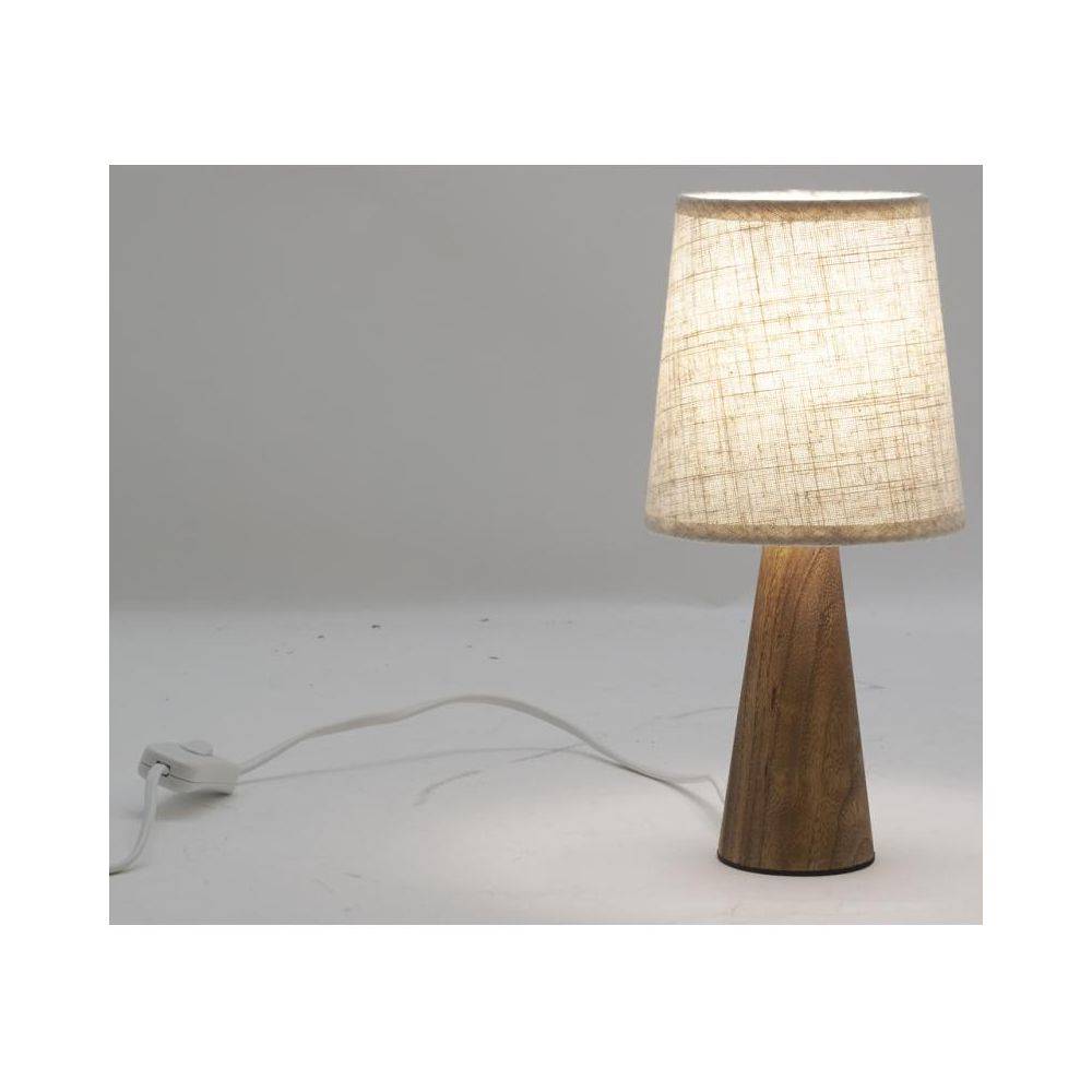 Aubry Gaspard - Mini lampe à pied en paulownia et abat-jour écru - Image 2