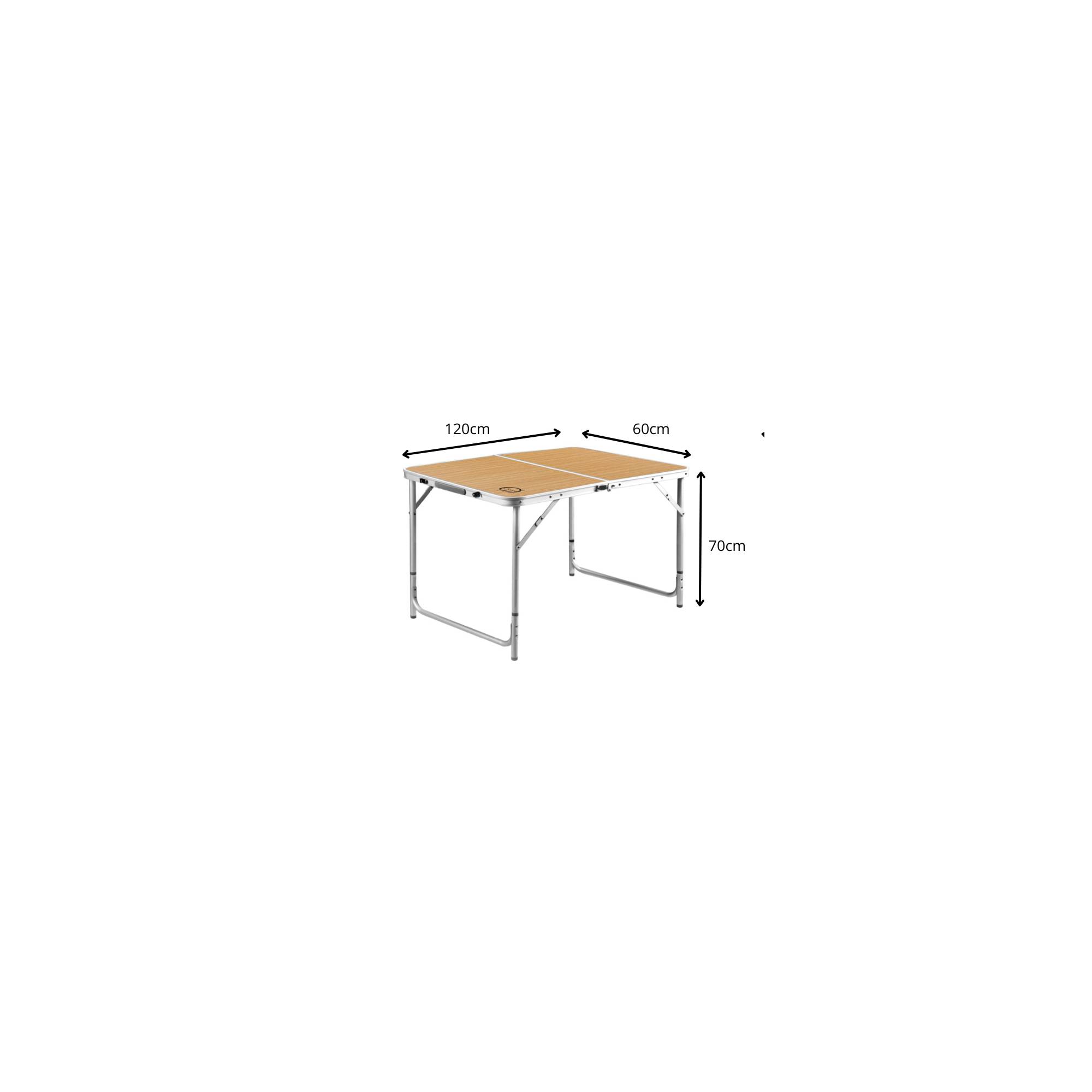 Table de camping pliable 6 places - O'Camp - Forme valise - Dimensions : 120 x 60 x 70 cm - Image 2