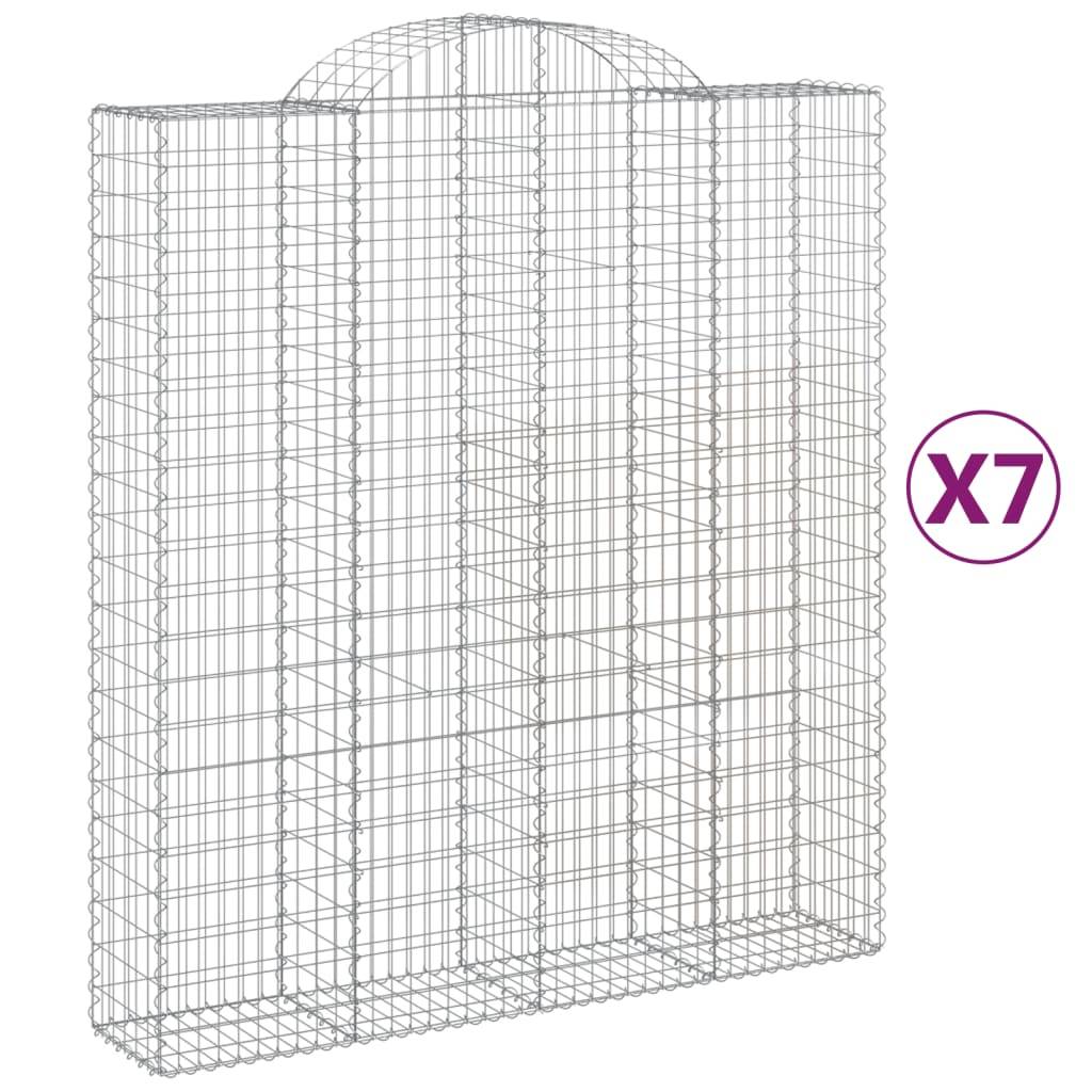 Vidaxl - Paniers à gabions arqués 7 pcs 200x50x220/240 cm Fer galvanisé vidaXL 3146451 - Image 2