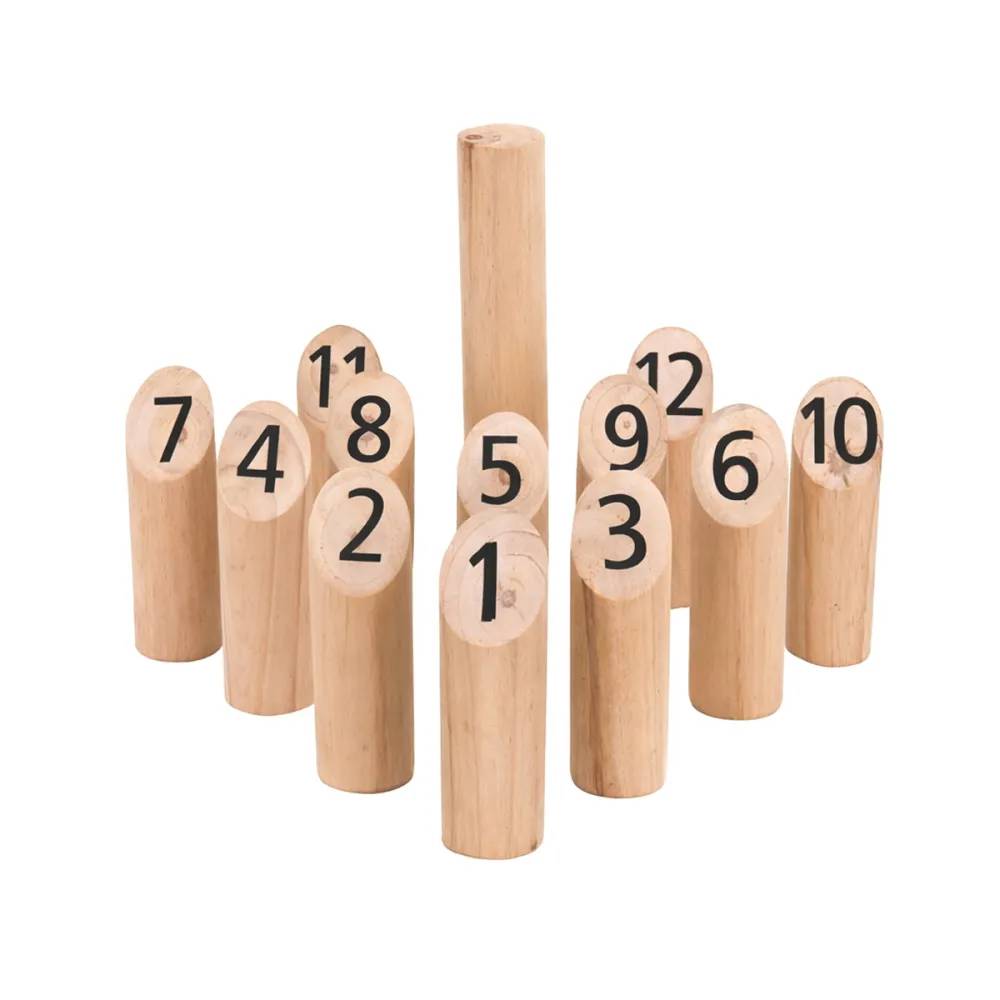 Jeu de Mölkky en Bois - Quilles Numérotées + Sac en Coton - Image 1