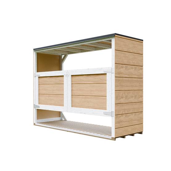 Timbela - Abri de jardin pour poubelles, Cache poubelle extérieur 1,62 m² / 3x240L - Timbela M982A-HARVEST HONEY - Image 3