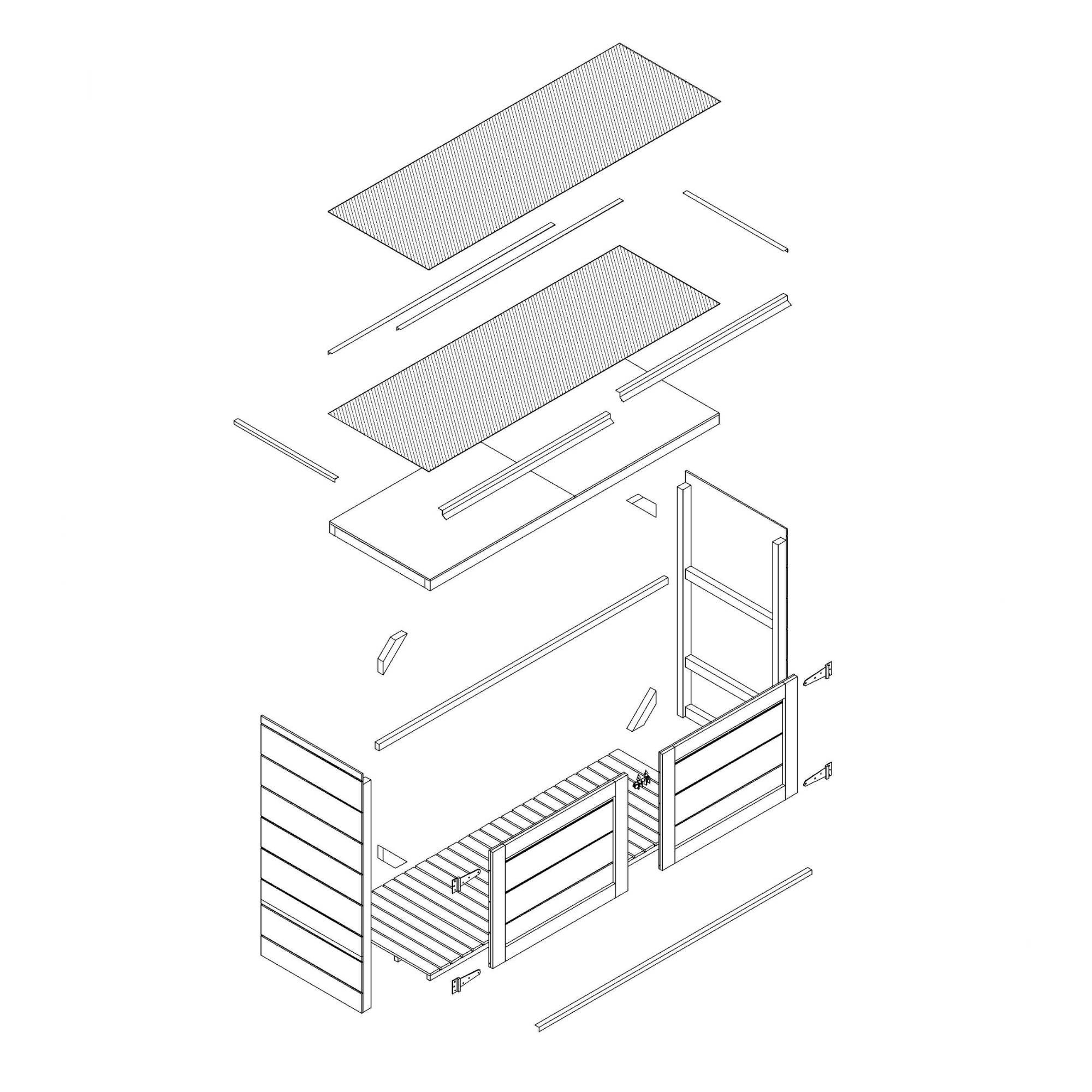 Timbela - Abri de jardin pour poubelles, Cache poubelle extérieur 1,62 m² / 3x240L - Timbela M982A-HARVEST HONEY - Image 7
