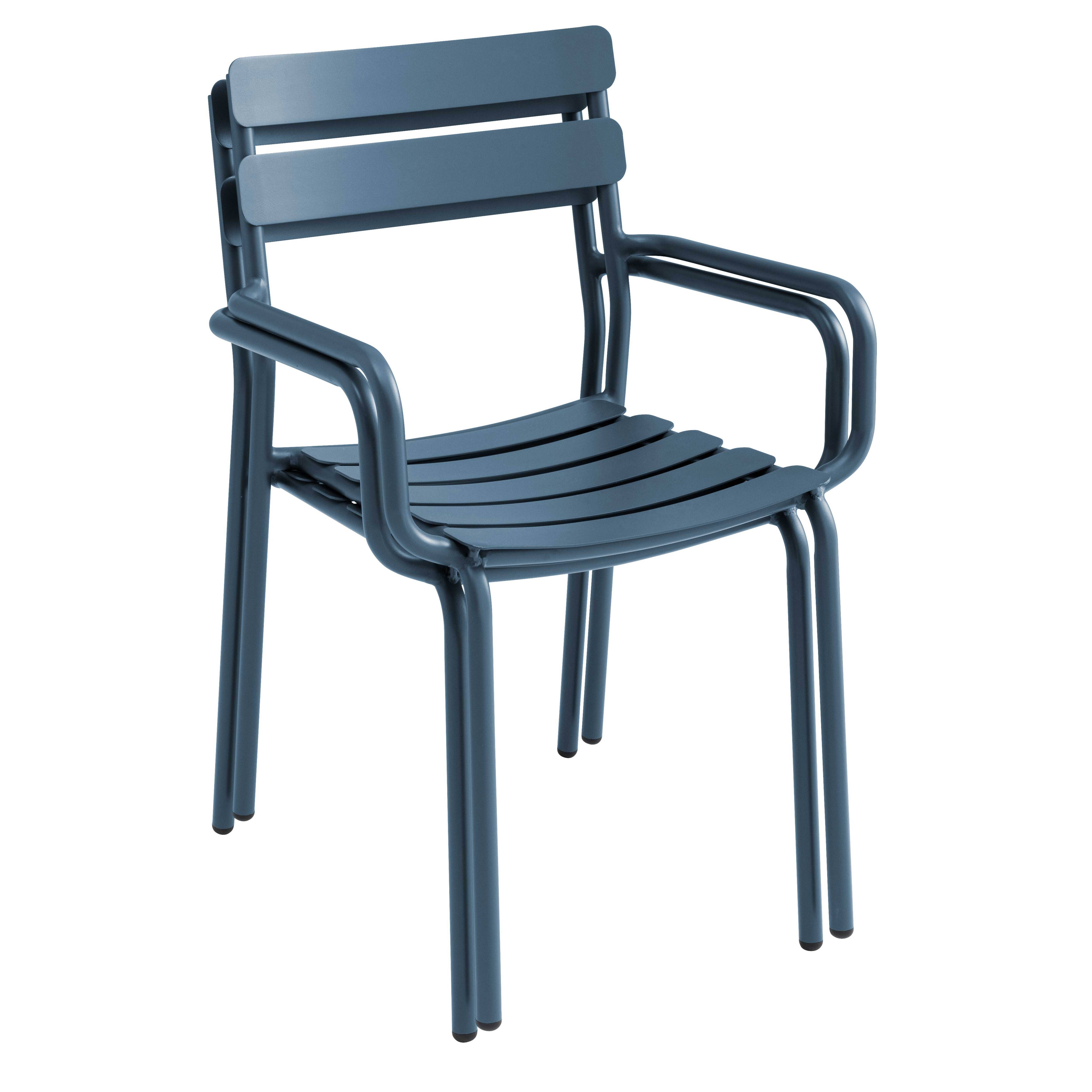 Oviala - Ensemble table de terrasse 70cm et 2 fauteuils bleu foncé Almada - Oviala - Image 6
