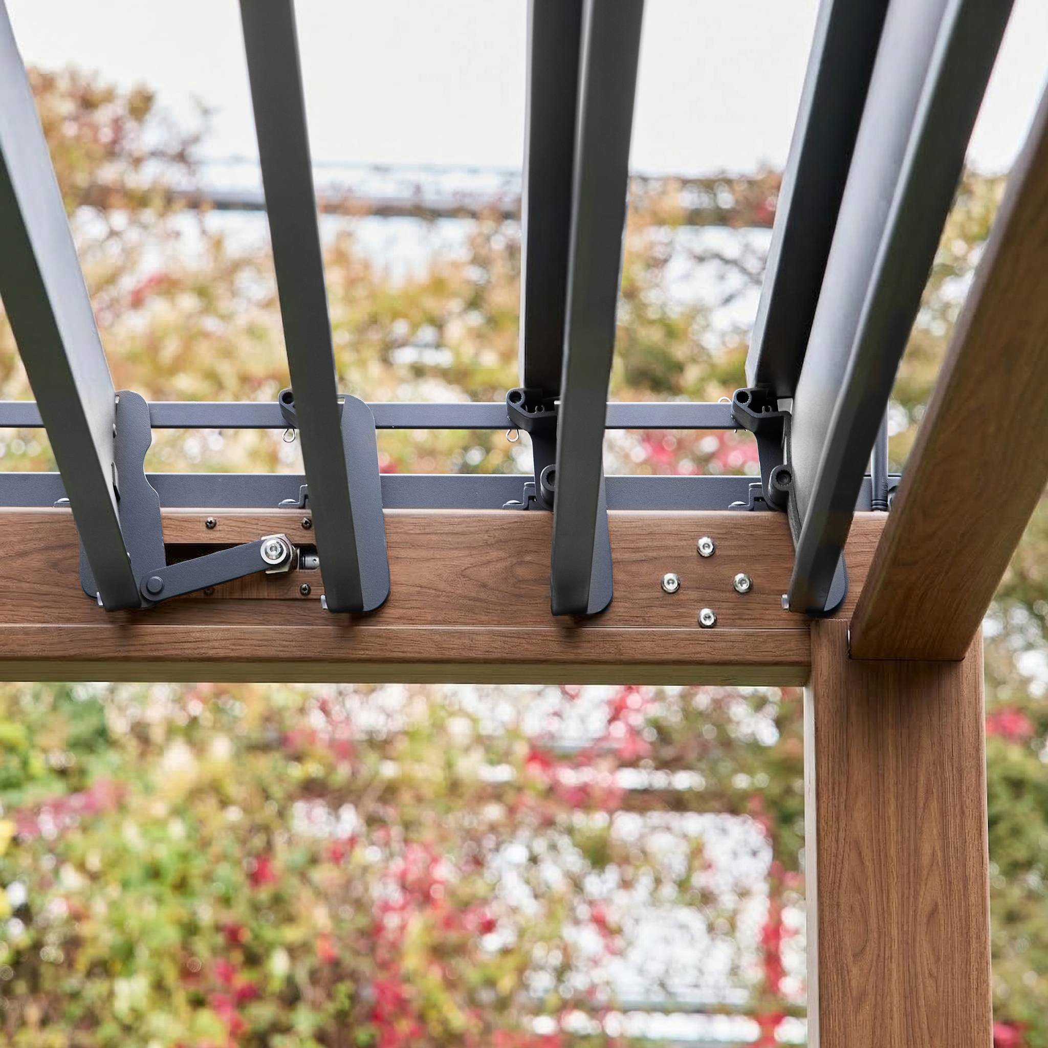 sweeek - Pergola Bioclimatique coloris bois foncé – Triomphe – 3x4m. aluminium. à lames orientables  | sweeek - Image 3
