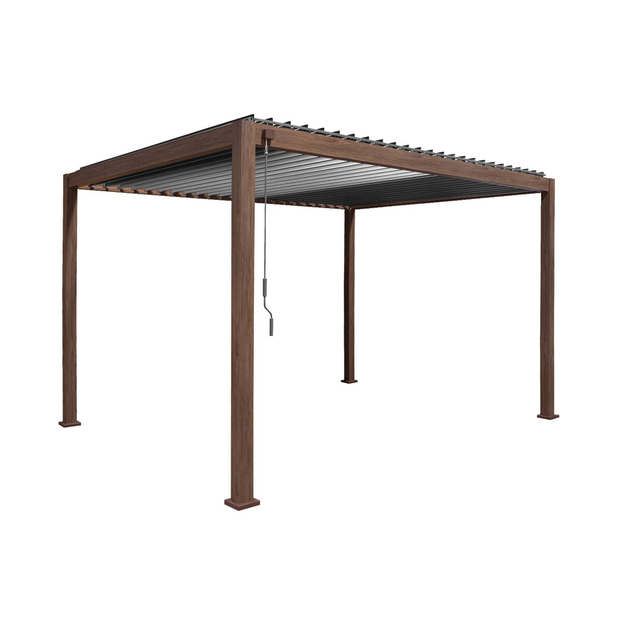 sweeek - Pergola Bioclimatique coloris bois foncé – Triomphe – 3x4m. aluminium. à lames orientables  | sweeek - Image 6