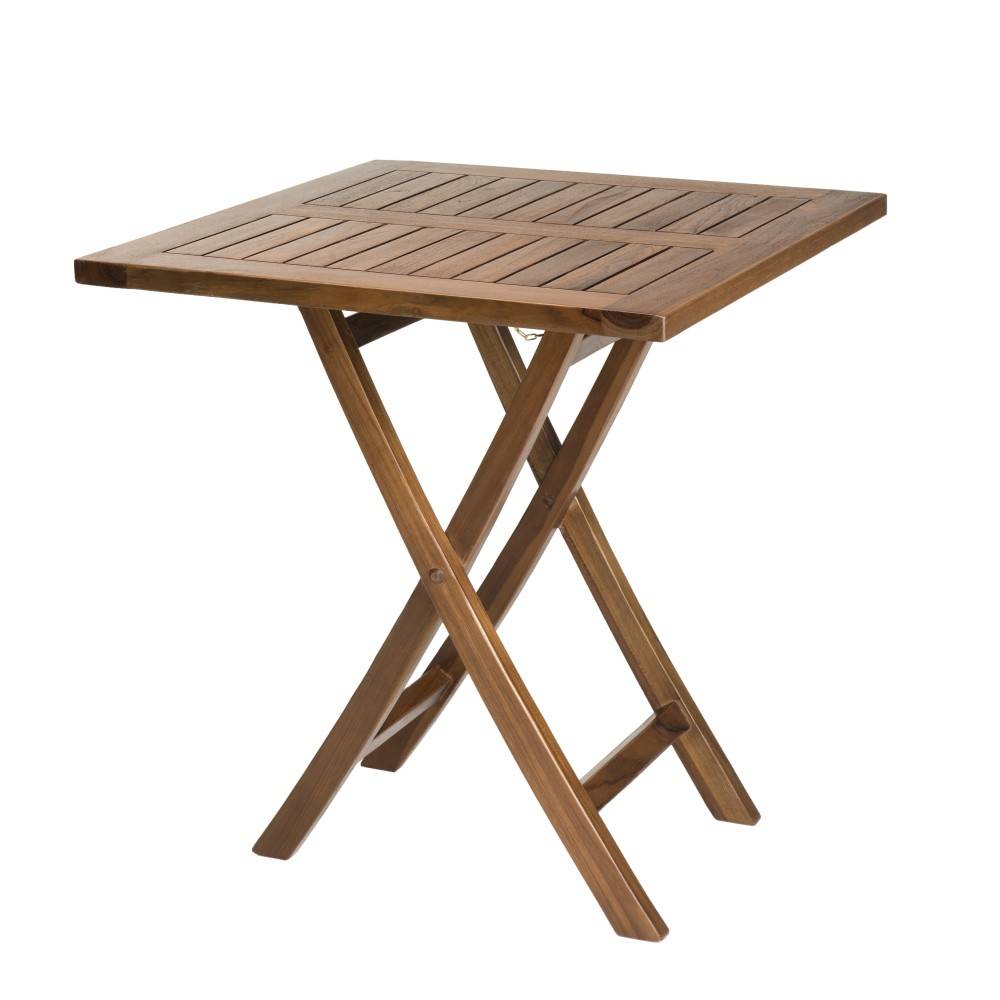 Macabane - MAEVA - Ensemble de jardin bois teck huilé table 70x70cm + 2 chaises - Image 3