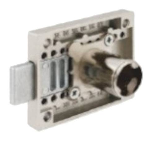 Serrure à plaquer nickelé mono point UNO 55x42mm axe réglable réversible - OJMAR - 796516.11NI
