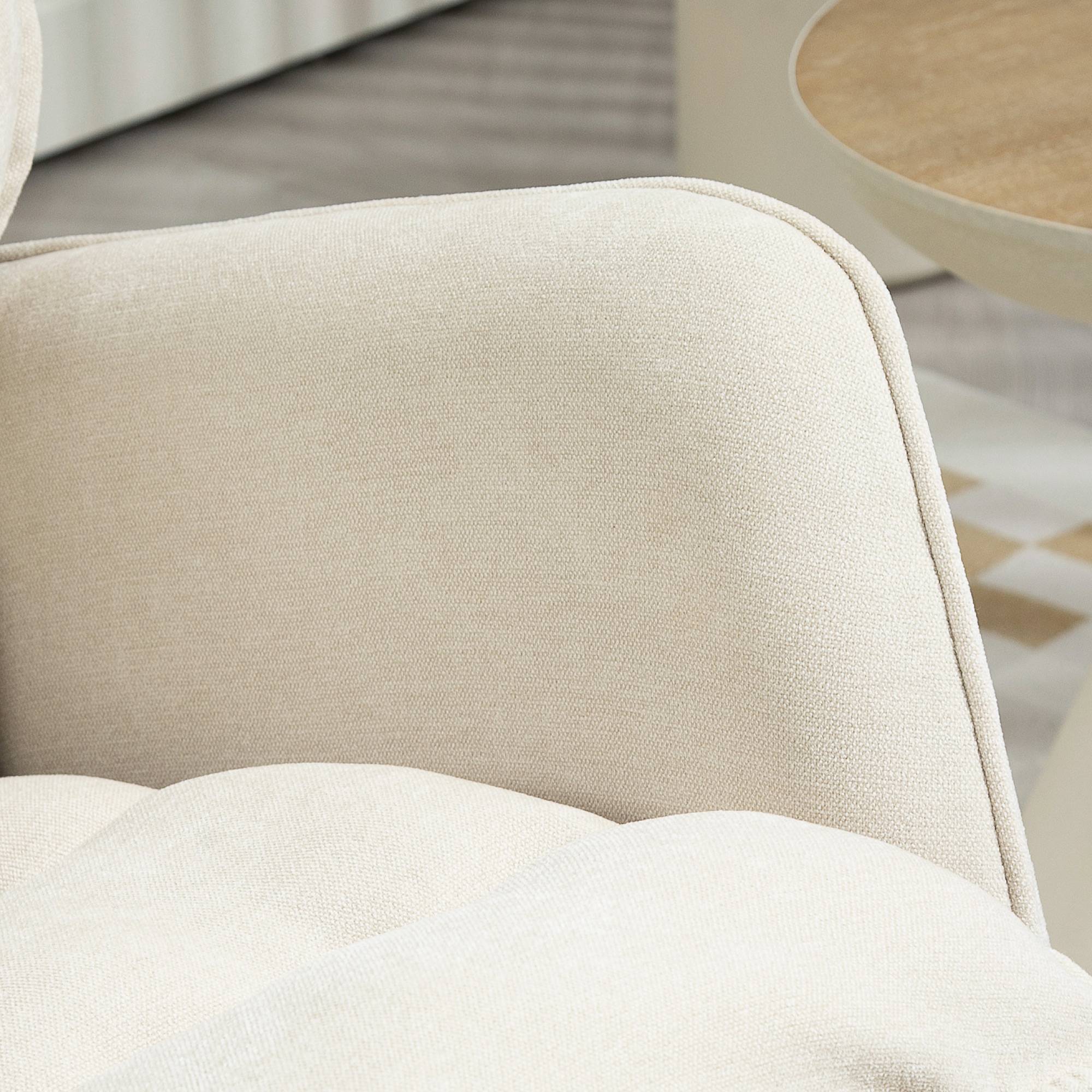 Sans Marque - Fauteuil à bascule, rocking chair en chenille, dossier et assise larges rembourrés, accoudoirs, 71 x 98,5 x 97 cm, beige - Image 10
