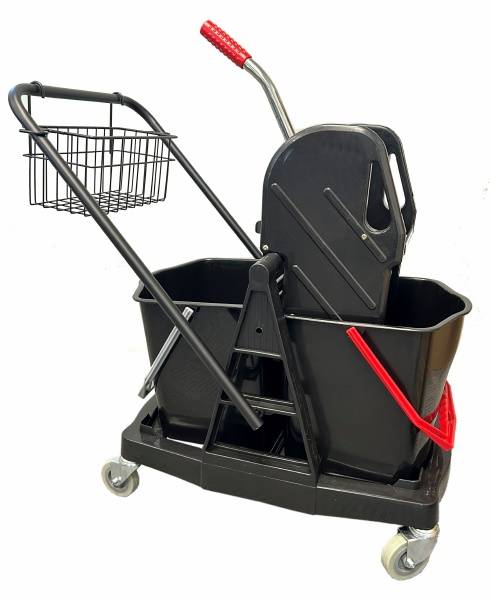 Chariot De Lavage Black 2 Seaux+Presse+Panier Pp (Lot) - Guialto