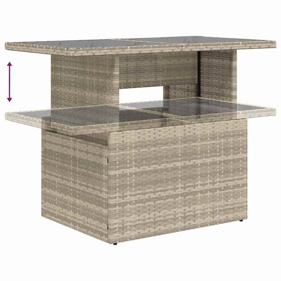 Salon de jardin modulable 8 pcs pour 7 personnes avec pouf Gris clair – ComfortXL Outdoor Living - Image 3