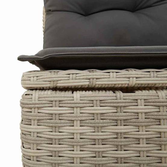 Salon de jardin modulable 8 pcs pour 7 personnes avec pouf Gris clair – ComfortXL Outdoor Living - Image 8
