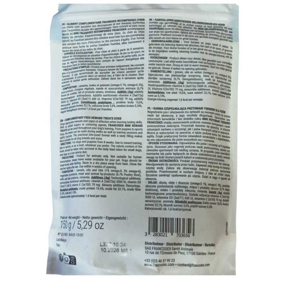 Francodex - Mini friandises récompenses saveur saumon 150 g pour chiens et chiots - Image 4