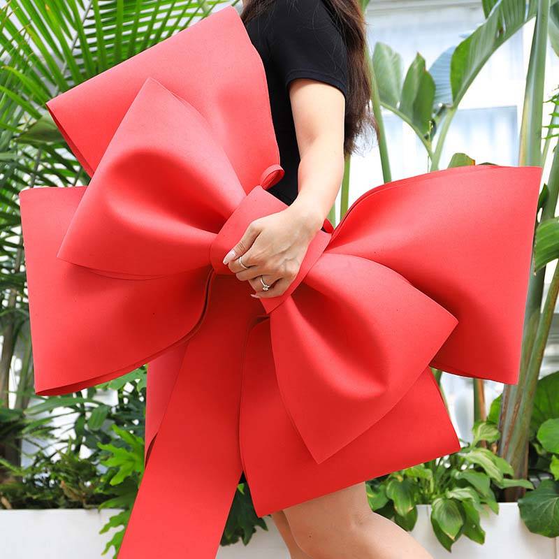 4 pcs Grandes Décorations Nœud Rouge XXL en EVA léger et durable – Déco élégante pour Noël, Mariage, Saint-Valentin, Nouvel An, Maison ou Cadeau - Image 5
