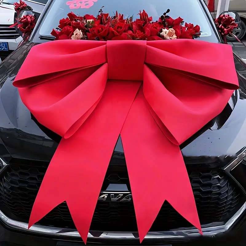 4 pcs Grandes Décorations Nœud Rouge XXL en EVA léger et durable – Déco élégante pour Noël, Mariage, Saint-Valentin, Nouvel An, Maison ou Cadeau - Image 4