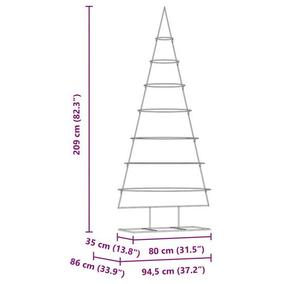 Sapin de Noël | Arbre de Noël en métal Doré 209 cm Acier peint par poudre Maison Chic - Image 9