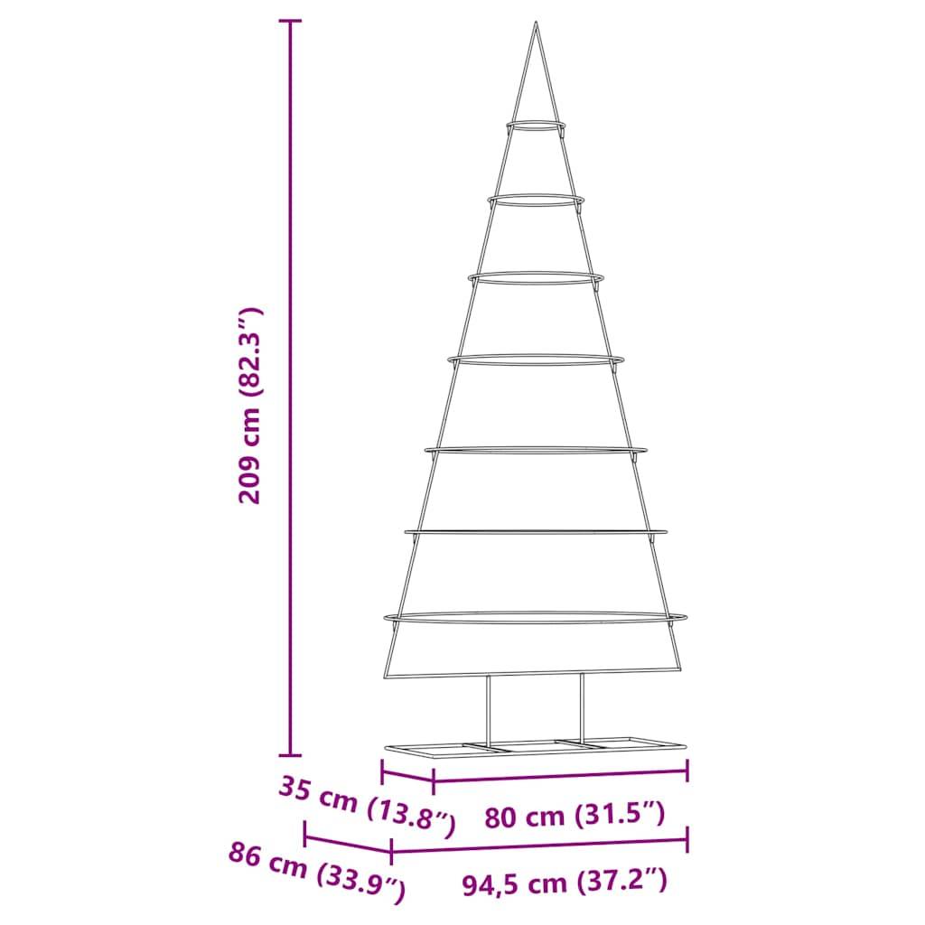Sapin de Noël | Arbre de Noël en métal Doré 209 cm Acier peint par poudre Maison Chic - Image 9