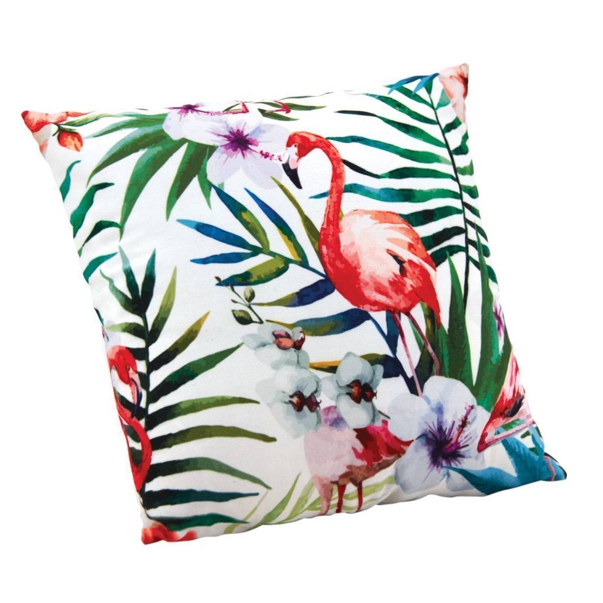 Aubry Gaspard - Coussin déhoussable motif flamant rose - Image 1