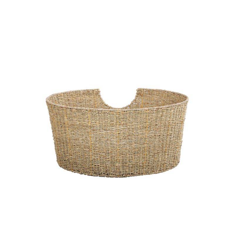 Panier rond  ATHENA pour chien et chat en jonc de mer coussin écru Beau Rivage - Image 6