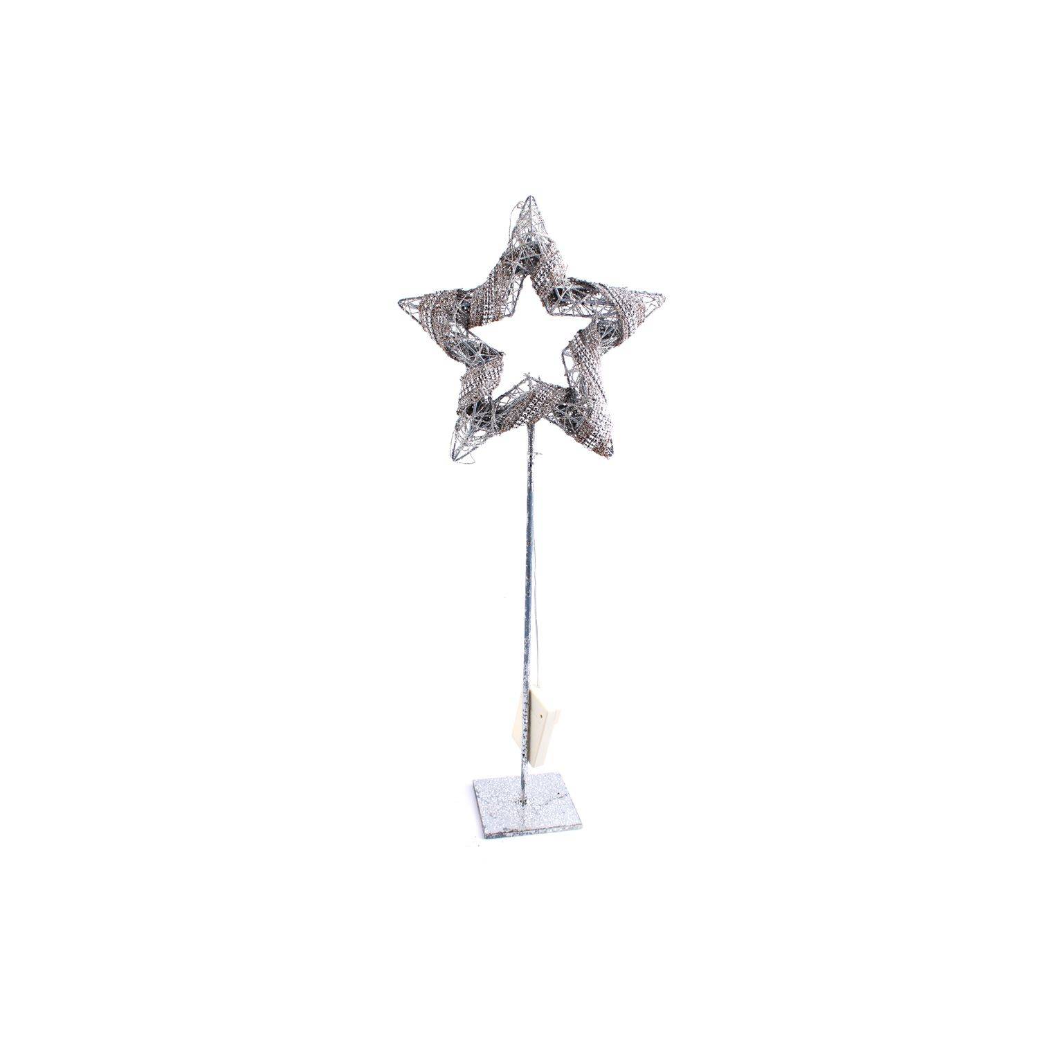 Sans Marque - Décoration de Noël lumineuse Etoile Ice - Argent - Heart of the home