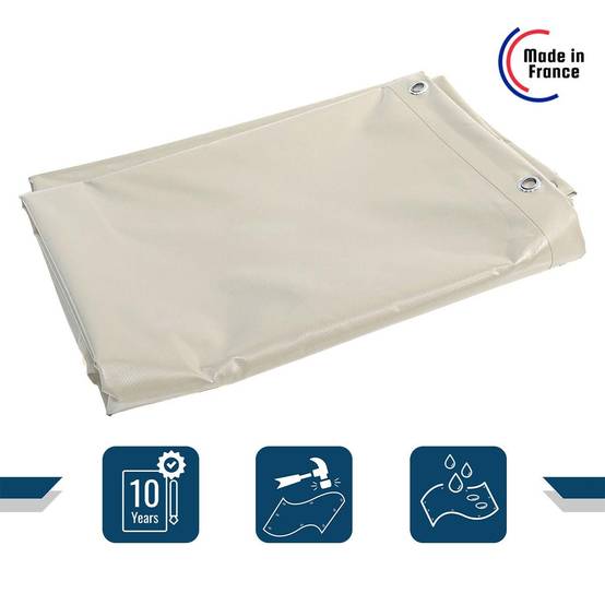 Bâche PVC 2x3 m Ivoire - Garantie 10 ans - XP640MU - Bâche de protection étanche - Résistance Anti-UV - Made in France TECPLAST - Image 2