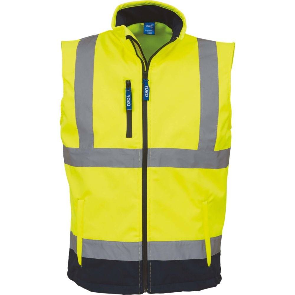 Bodywarmer softshell haute visibilité Yoko Jaune / Marine S - Image 1