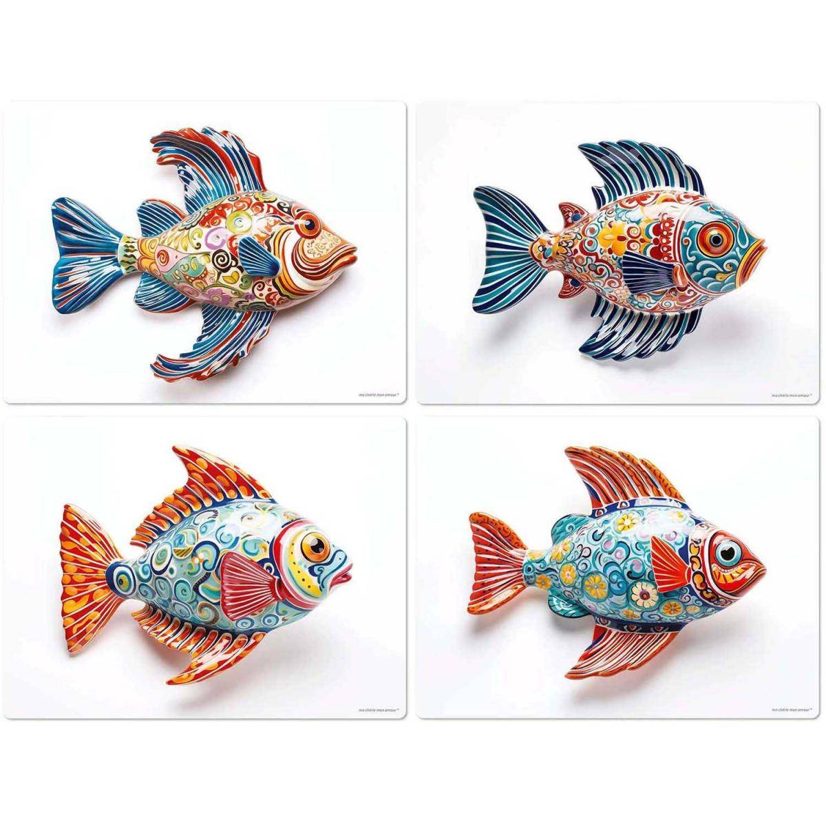 Set de table en vinyle 40 x 30 cm Equateur Lot de 4 sets de table motifs assortis - Image 1