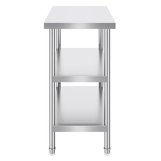 Vevor - VEVOR Station travail cuisine métal 18x36x34 pouces, inox, 2 étagères flexibles, durable pour cuisine. - Image 9