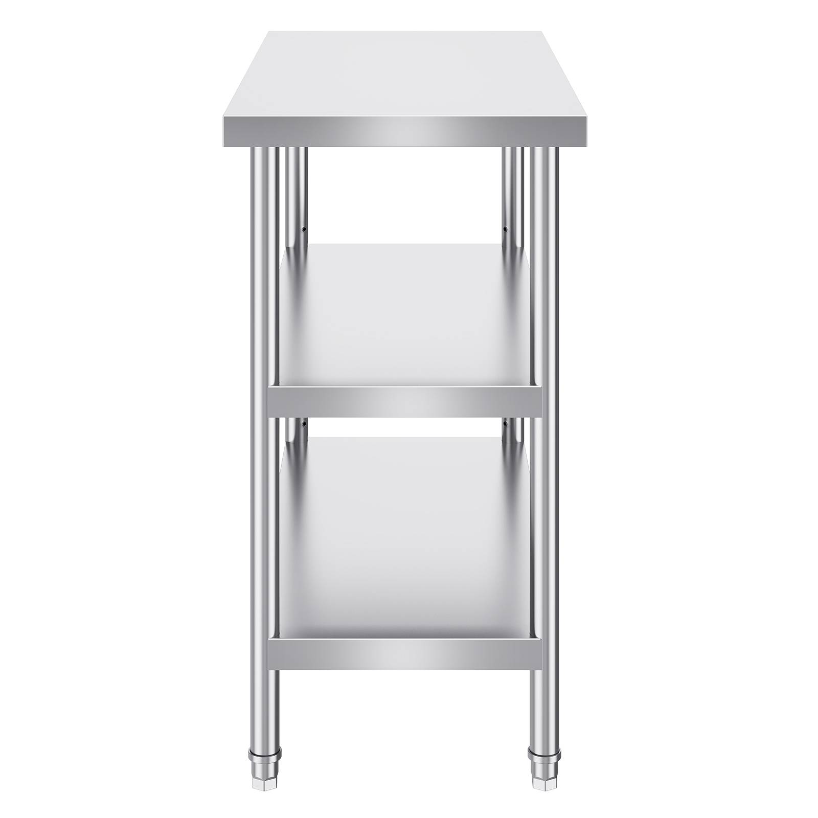 Vevor - VEVOR Station travail cuisine métal 18x36x34 pouces, inox, 2 étagères flexibles, durable pour cuisine. - Image 9