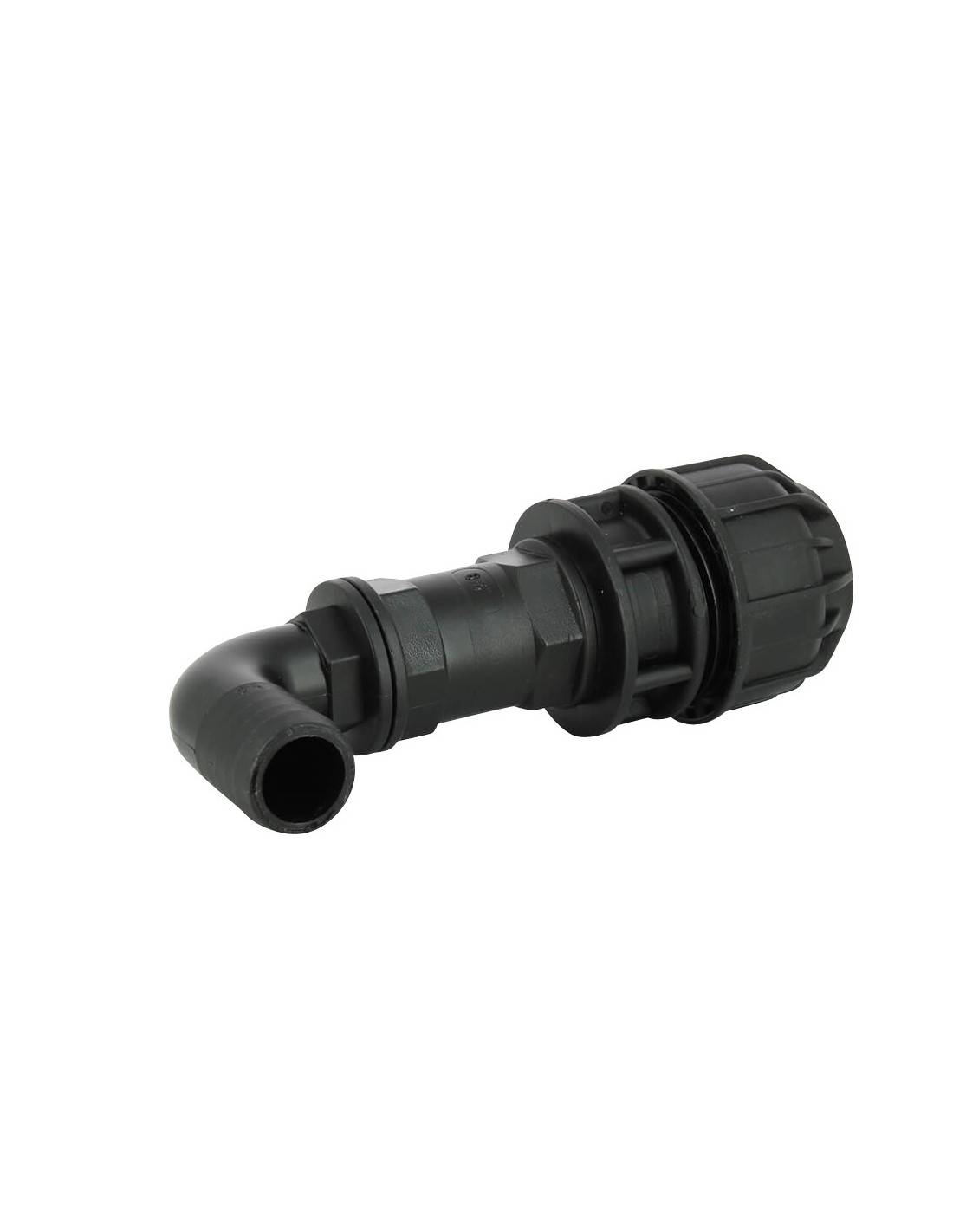 Raccord coudé cannelé 25 mm - kit couplage cuve - Image 1