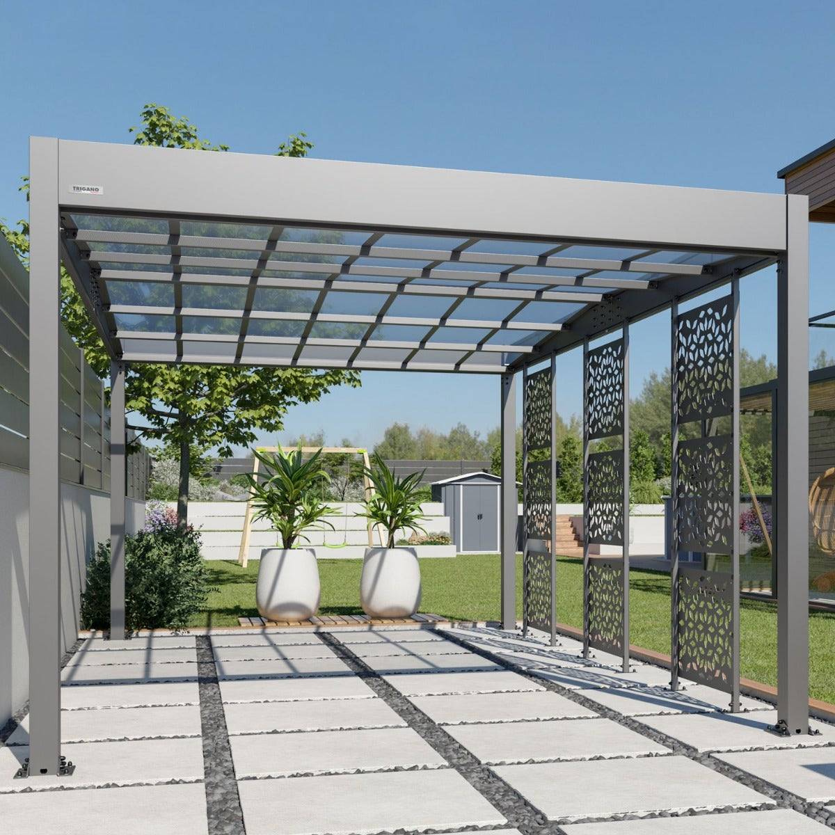 Trigano Jardin - Carport aluminium Trigano - LIBECCIO + 3 claustras - 16 m² - Image 1