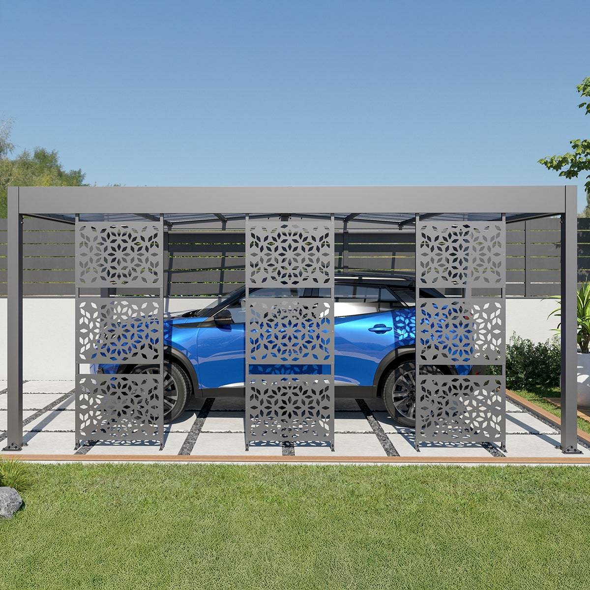 Trigano Jardin - Carport aluminium Trigano - LIBECCIO + 3 claustras - 16 m² - Image 3