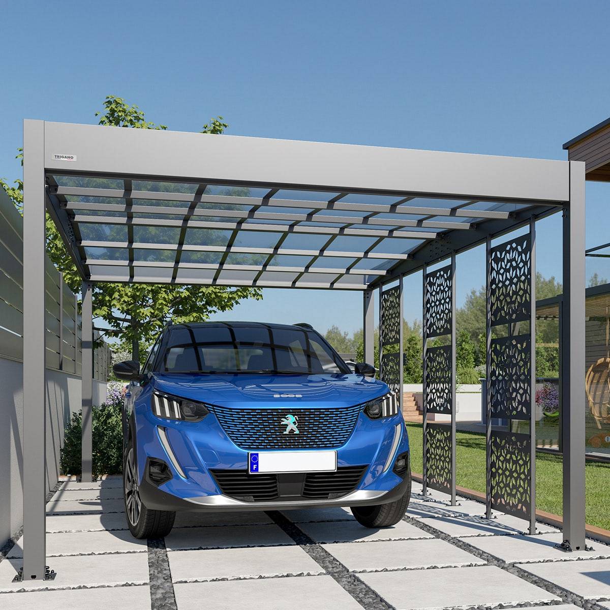 Trigano Jardin - Carport aluminium Trigano - LIBECCIO + 3 claustras - 16 m² - Image 2