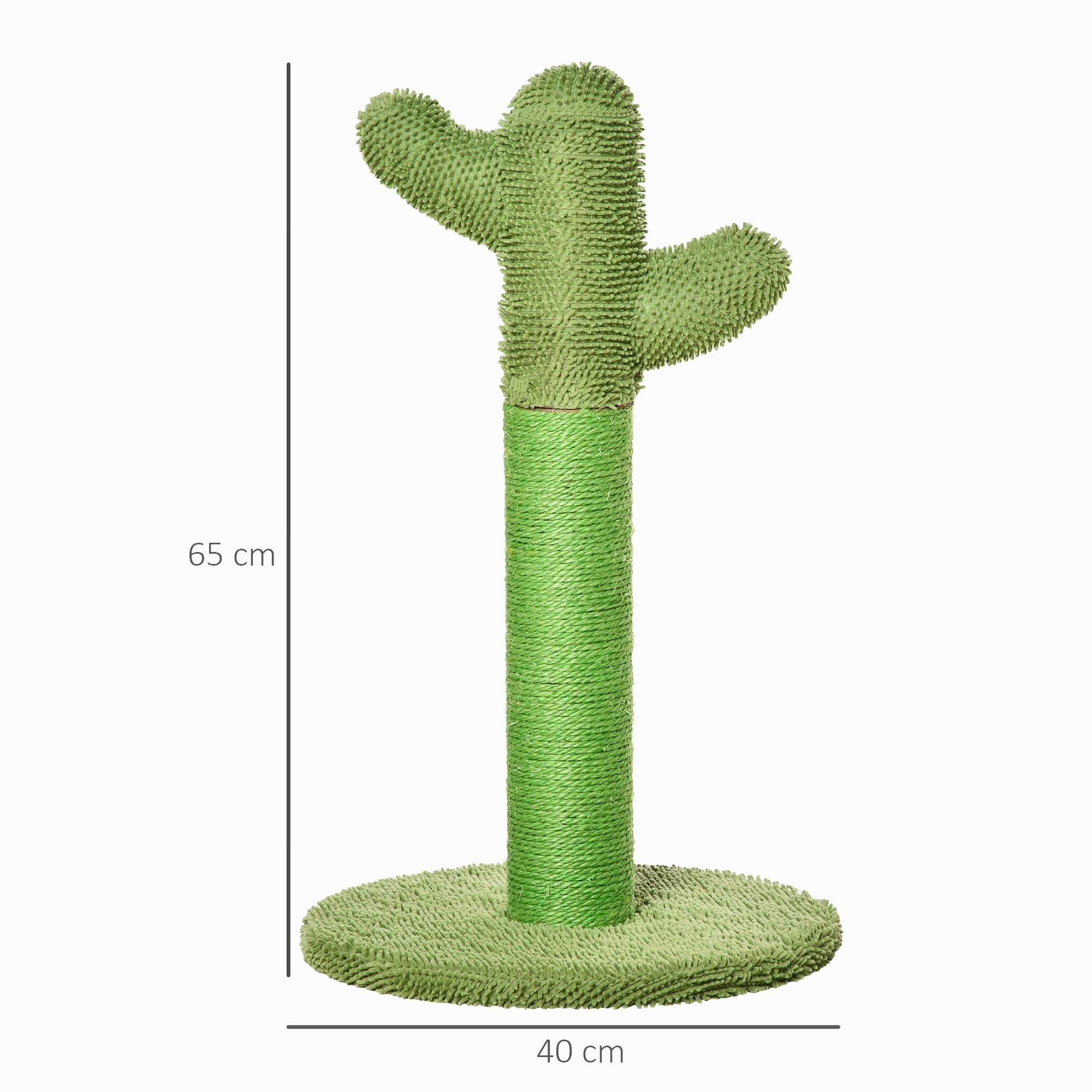 Sans Marque - Griffoir pour chat d'intérieur en forme de cactus, arbre à chat en sisal résistant avec base, 40 x 40 x 65 cm, vert - Image 5