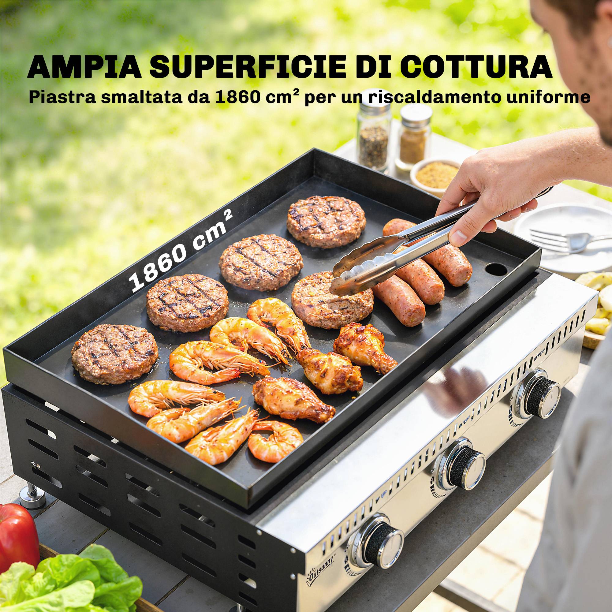 Barbecue à gaz portable de table avec bac récupérateur de graisse, noir. - Image 7