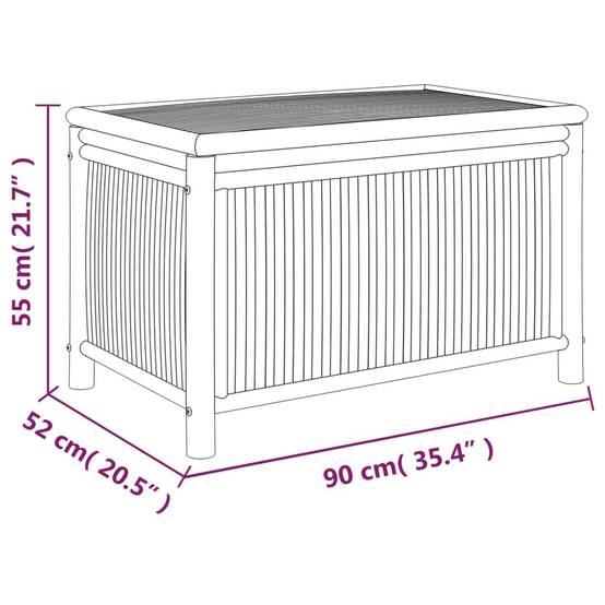 Coffre de rangement bambou naturel 90 x 52 x 55 cm - PANGIVO - Image 8