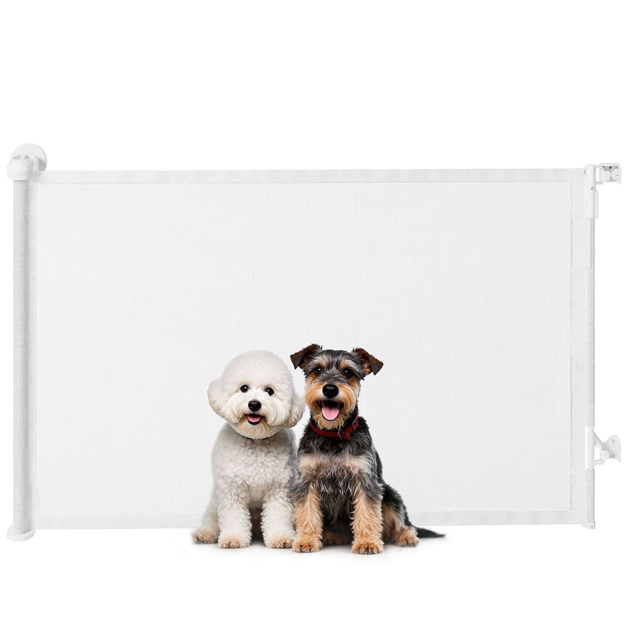 Sans Marque - Barrière extensible 0-140 cm pour animaux, usage à une main, pour escaliers et portes, blanc - Image 1