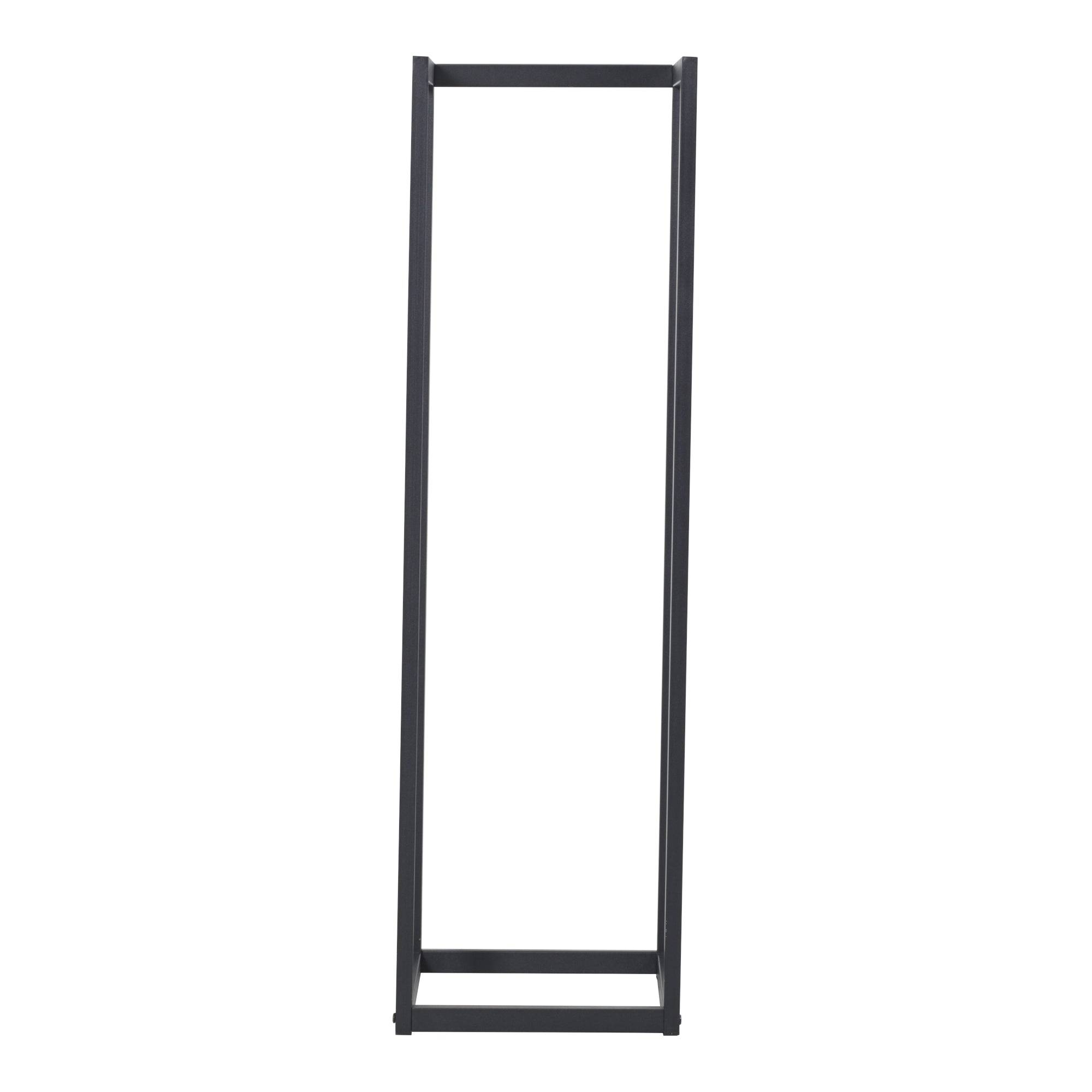 Helloshop26 - Range-bûches pour usage intérieur extérieur porte-bûches design support rangement bois de chauffage en acier 35 x 35 x 120 cm noir - Image 3