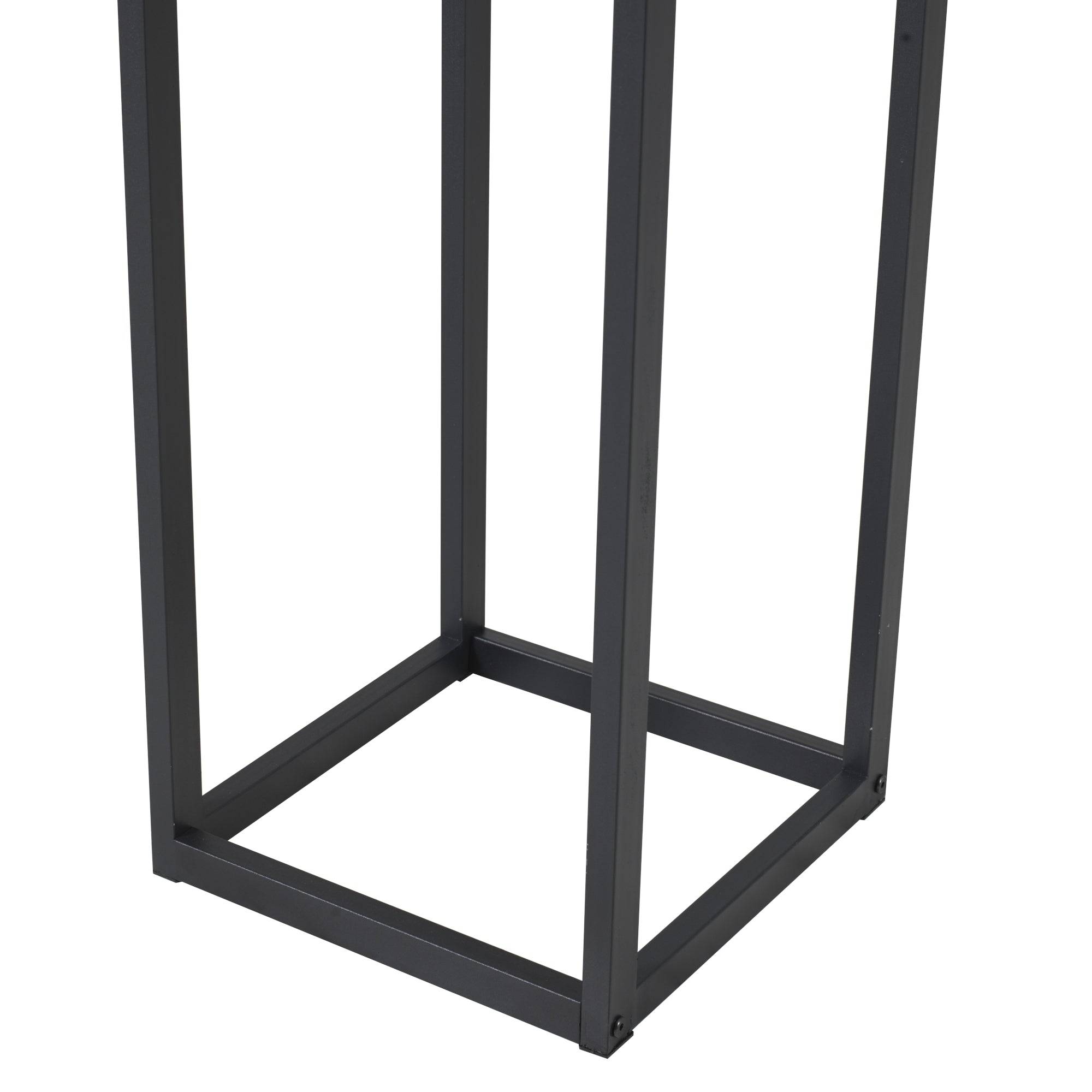 Helloshop26 - Range-bûches pour usage intérieur extérieur porte-bûches design support rangement bois de chauffage en acier 35 x 35 x 120 cm noir - Image 4
