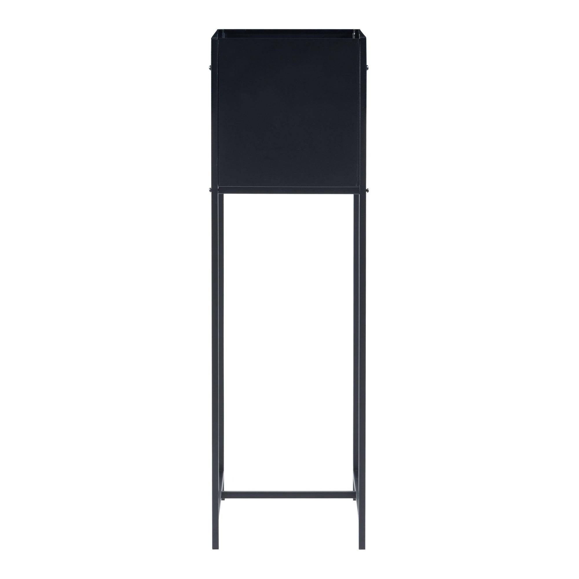 Support de plantes avec bac intégré métal 100 x 30 x 30 cm noir - Image 3