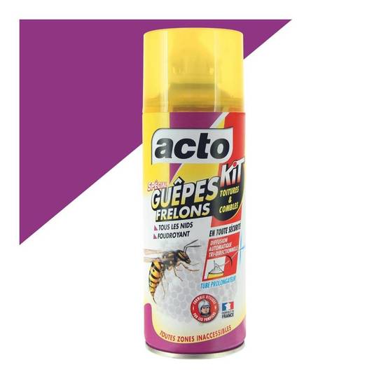 Acto - Lot de 2 Aérosols ACTO Spécial GUEPES FRELONS - Kit Spécial toitures et combles - Image 3