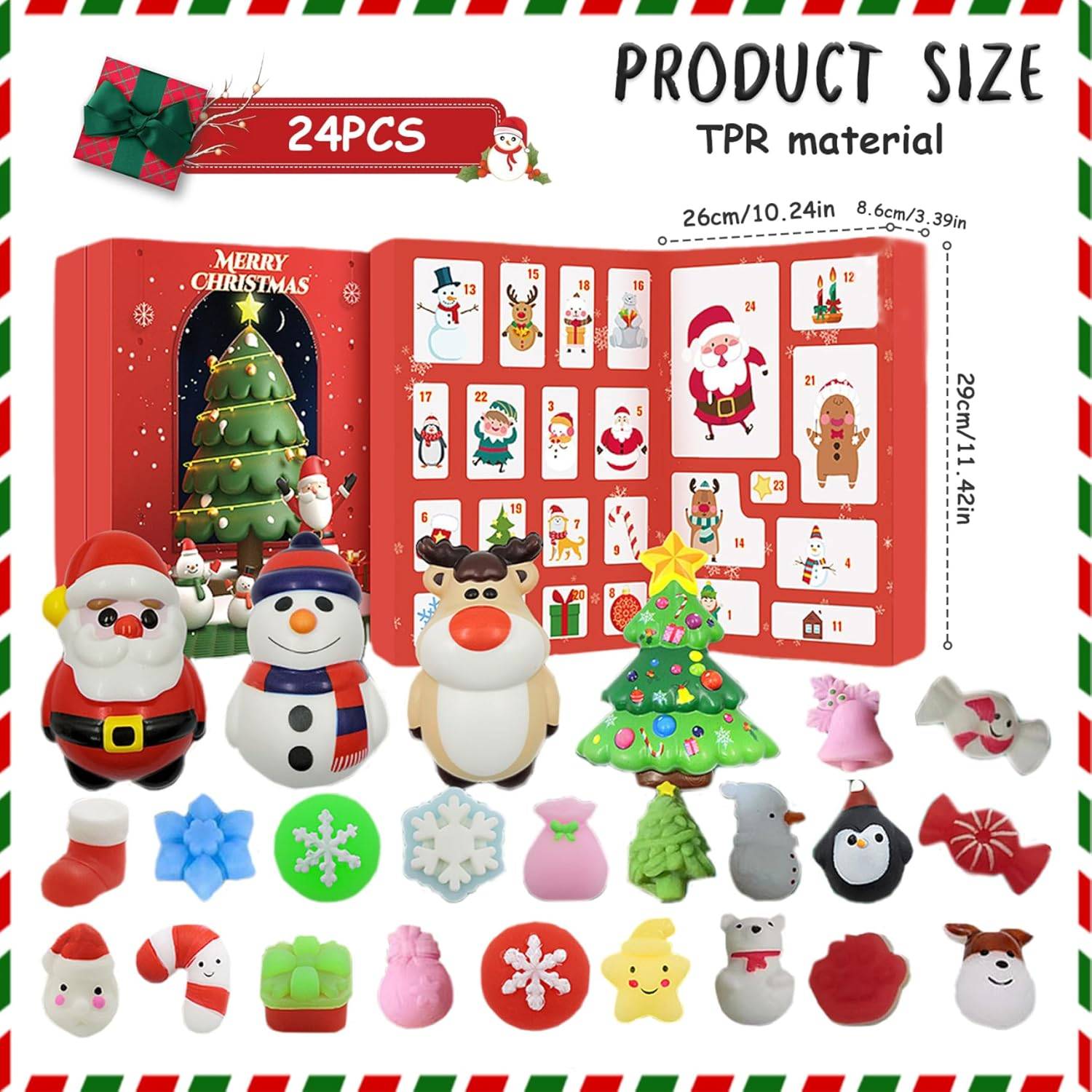 Calendrier de l'Avent de Noël 24 jours, adorable jouet, compte à rebours, pour enfants, filles, adultes, cadeaux pour enfants - Image 3