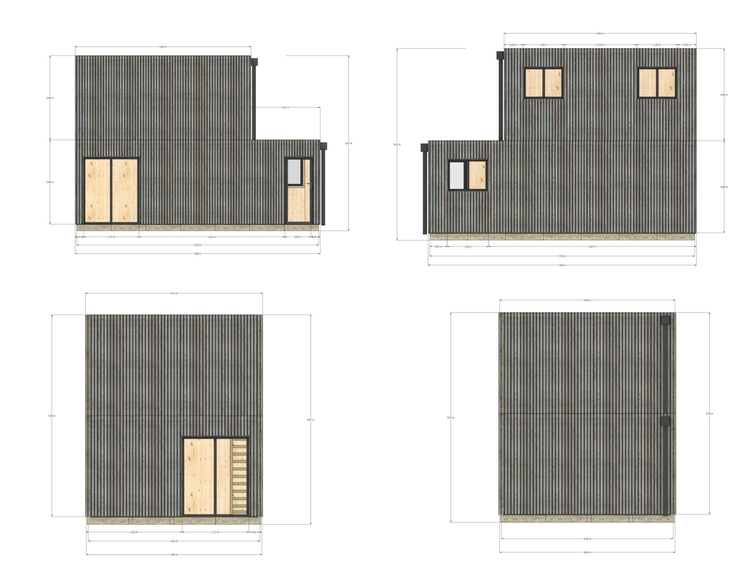 Studio de jardin bien isolé en bois 7,7 x 4,6 x 2,7 m / isolation RE2020 avec mezzanine et terrasse / menuiseries alu k-line - Image 4